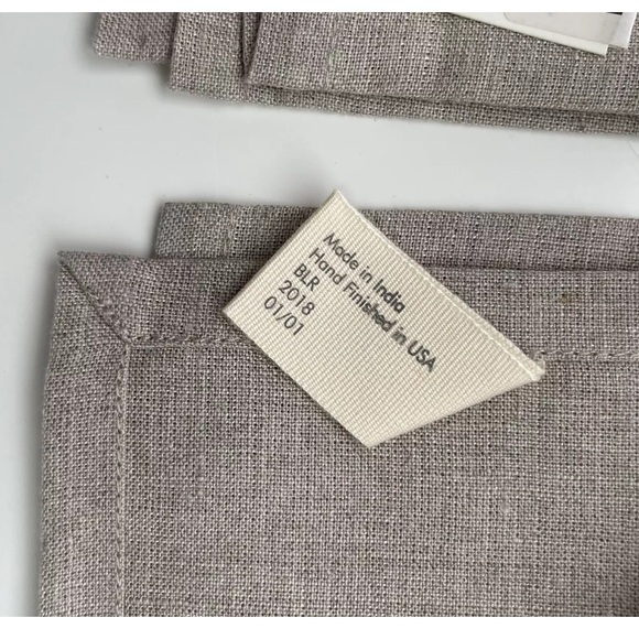 NWT Set Coral & Tusk Feather Embroidered Luxury Linen Kitchen Tea Towels - Picture 4 of 7